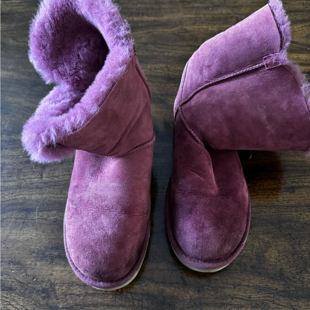 UGG Purple Ankle Booties with Plush Suede and Cozy Lining